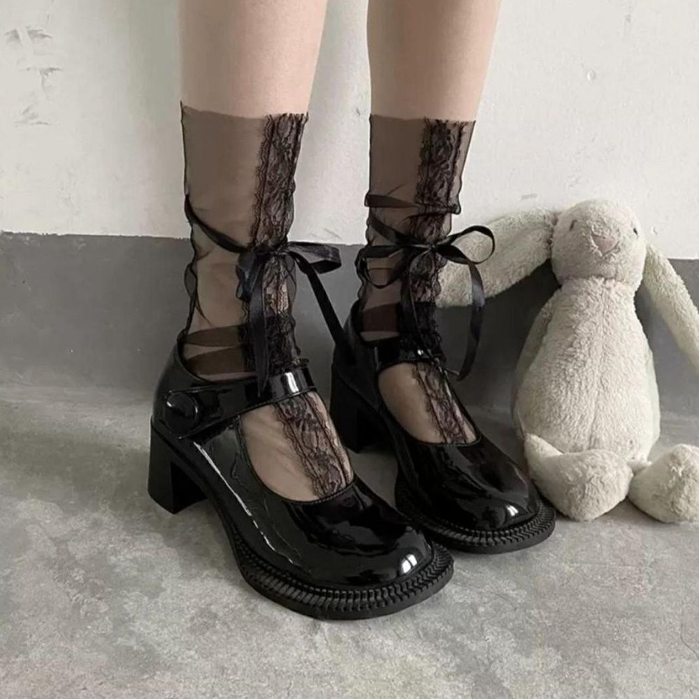 2/$20 Brand New Ribbons Black Stocking Tights Socks